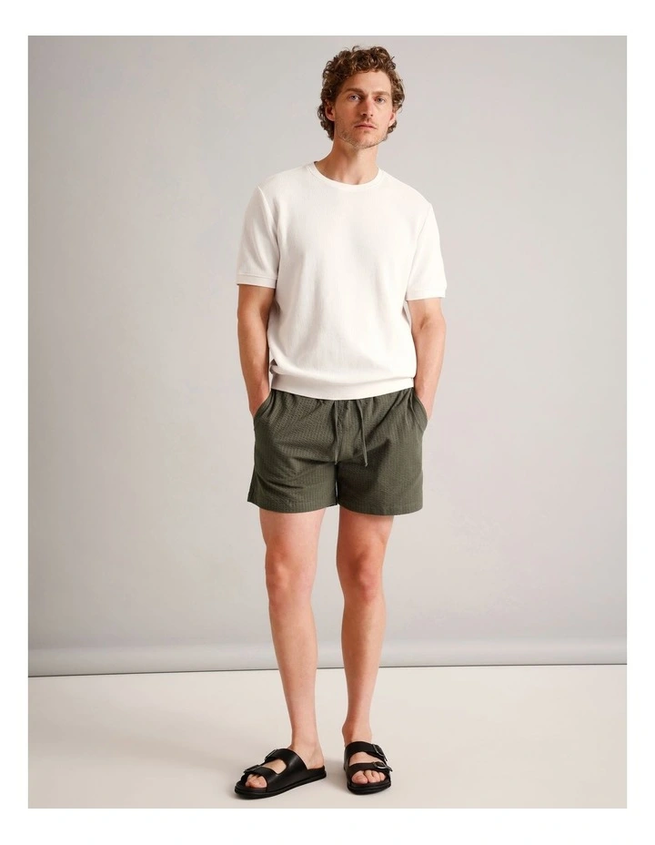 Dominic Seersucker Short in Khaki image 1