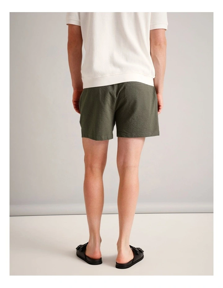 Dominic Seersucker Short in Khaki image 4