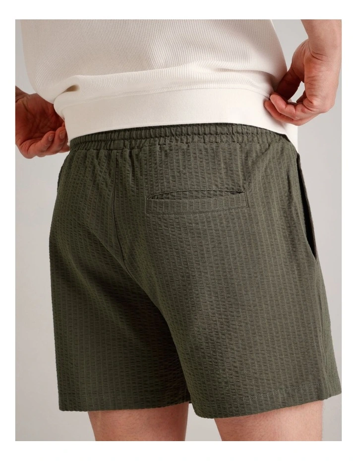 Dominic Seersucker Short in Khaki image 5