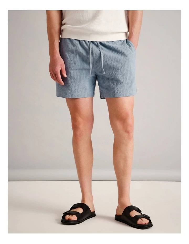 Dominic Seersucker Short in Blue image 2