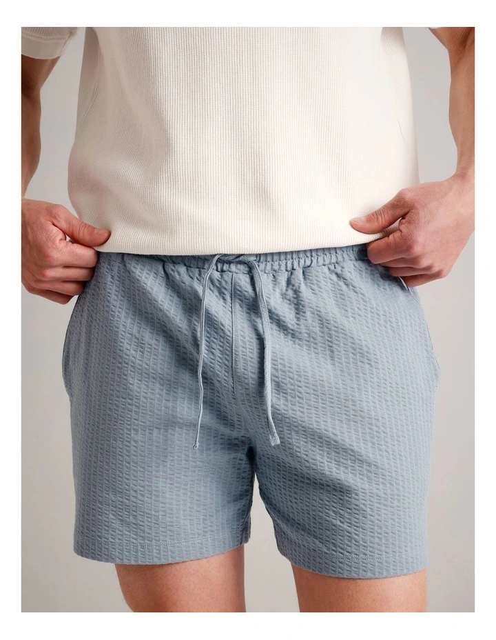 Dominic Seersucker Short in Blue image 3
