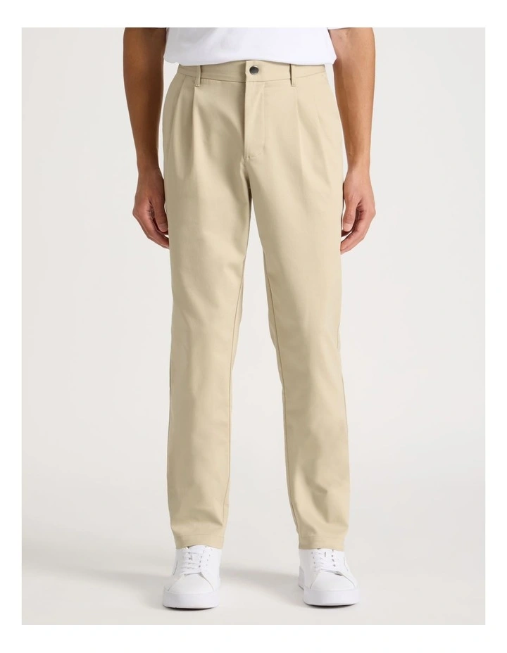 Pleated Relaxed Trouser in Beige image 2