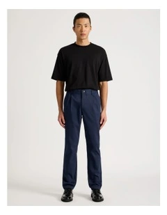 Pleated Relaxed Trouser in Navy