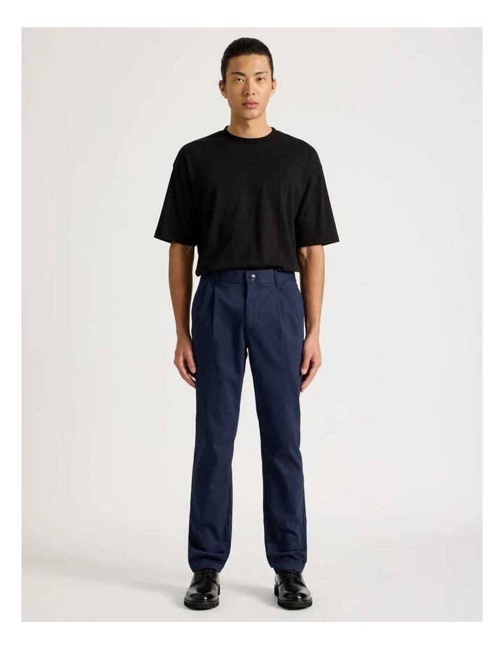 Pleated Relaxed Trouser in Navy image 1