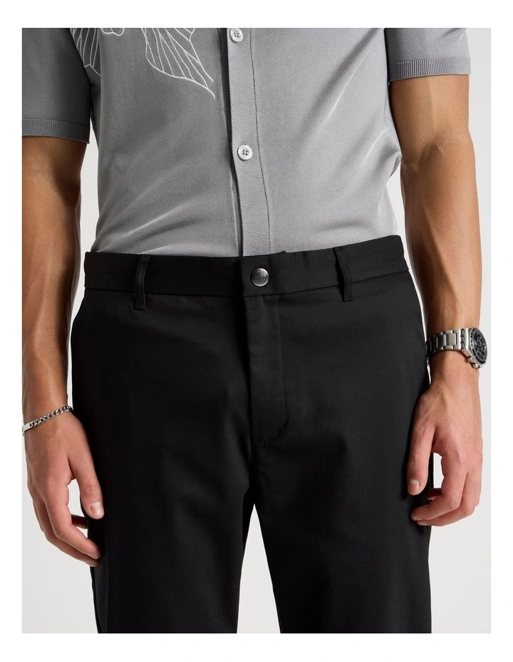 Slim Fit Dress Chino Pant in Black image 3