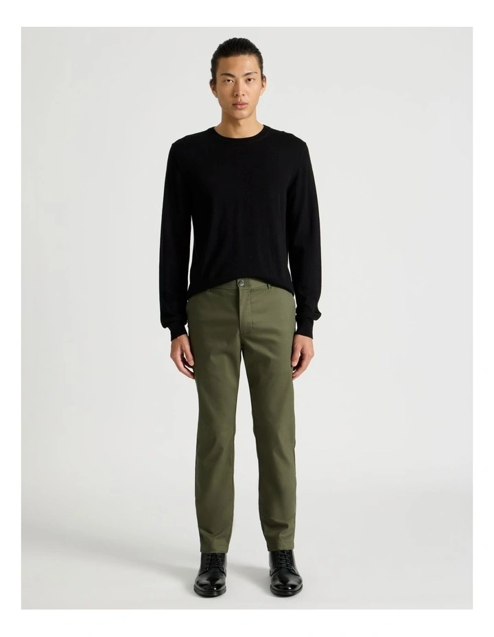 Slim Fit Dress Chino Pant in Olive image 6