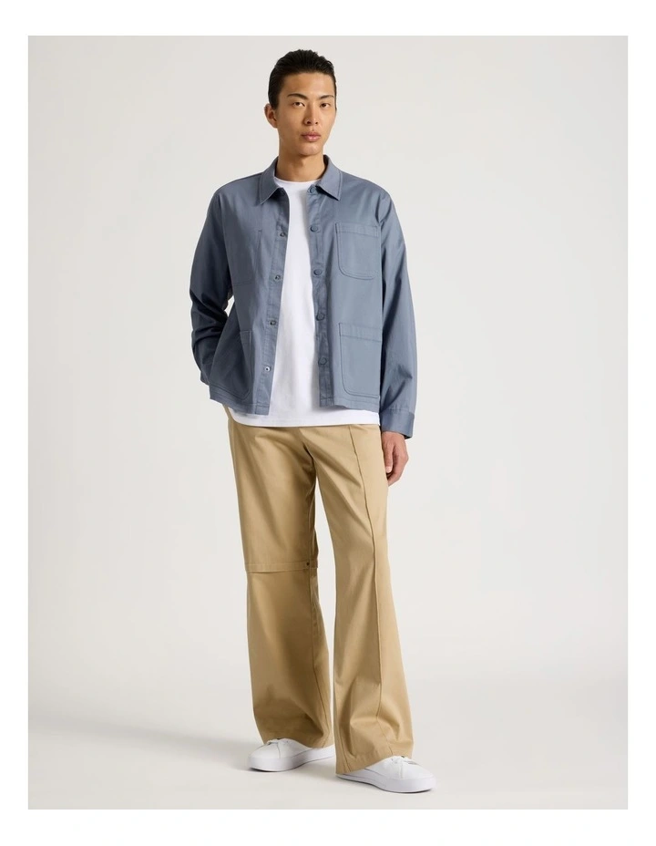 Relaxed Asymmetric Pant in Beige image 1