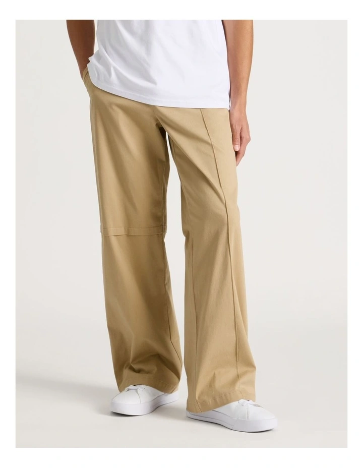 Relaxed Asymmetric Pant in Beige image 5