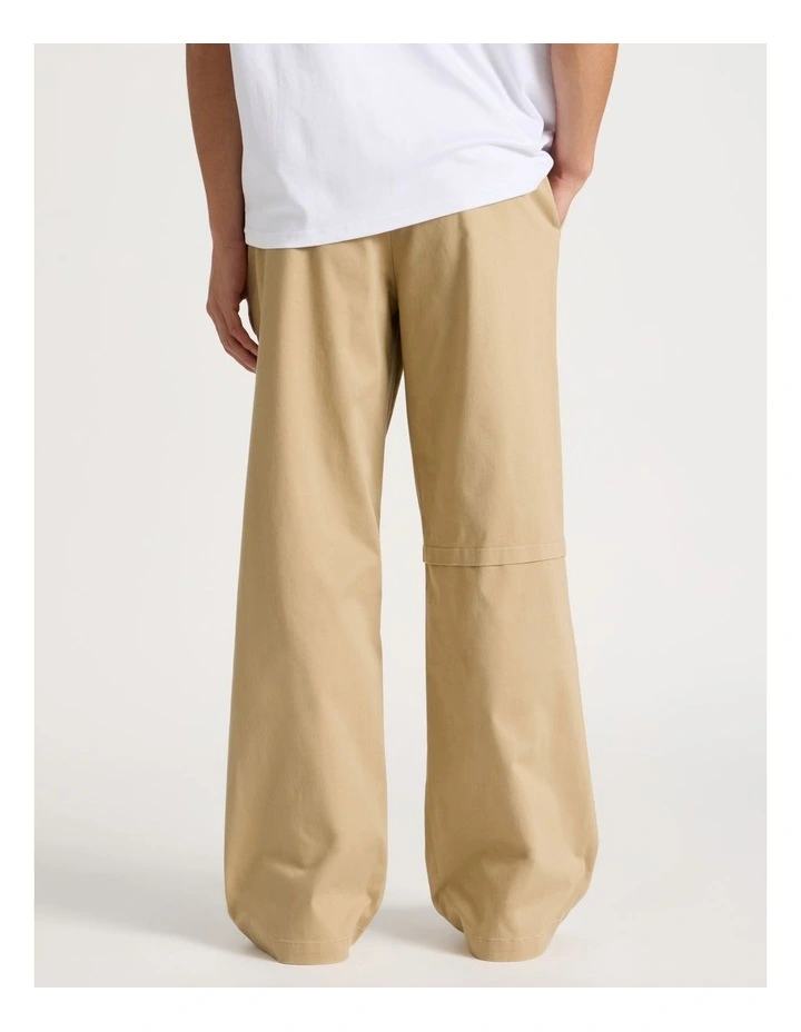 Relaxed Asymmetric Pant in Beige image 6