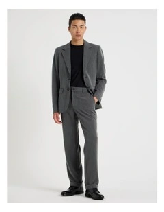 Tailored Herringbone Trousers in Grey