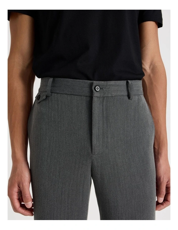 Tailored Herringbone Trousers in Grey image 4