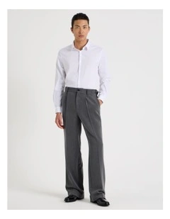 Tailored Herringbone Trousers in Grey