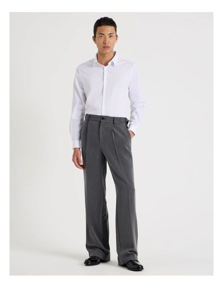 Tailored Herringbone Trousers in Grey image 1