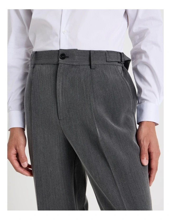 Tailored Herringbone Trousers in Grey image 3