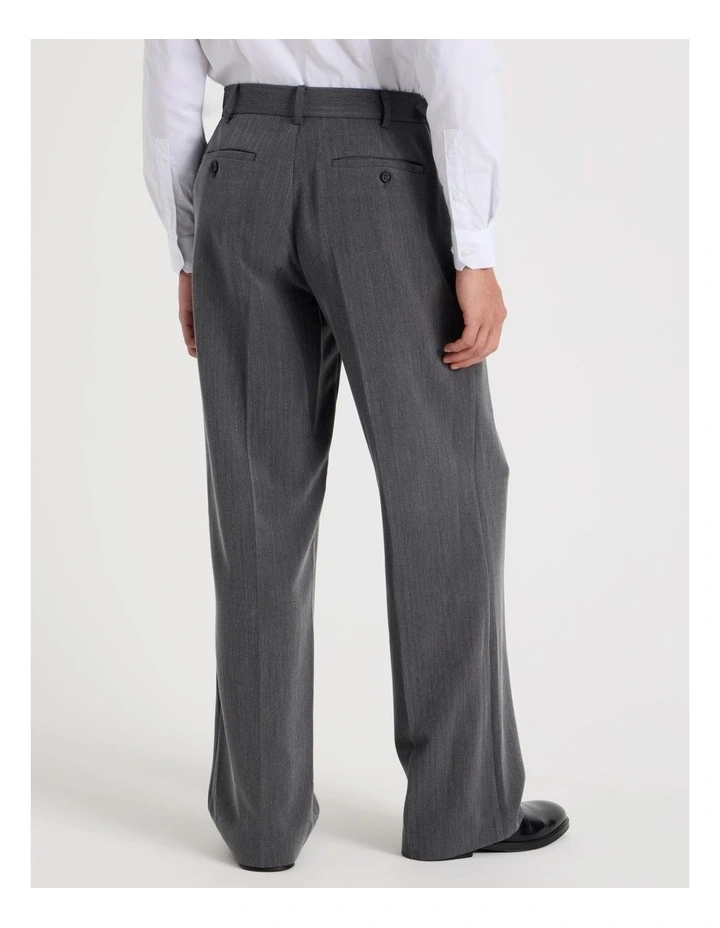 Tailored Herringbone Trousers in Grey image 5