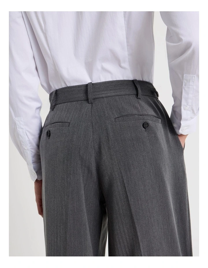 Tailored Herringbone Trousers in Grey image 6