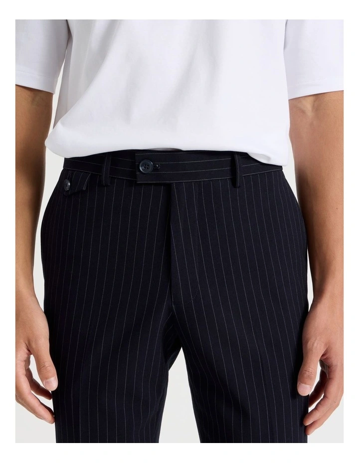 Tailored Pinstripe Trousers in Navy image 4
