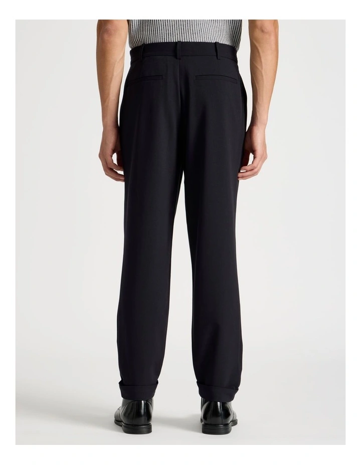 Pleated Twill Trouser in Navy image 4