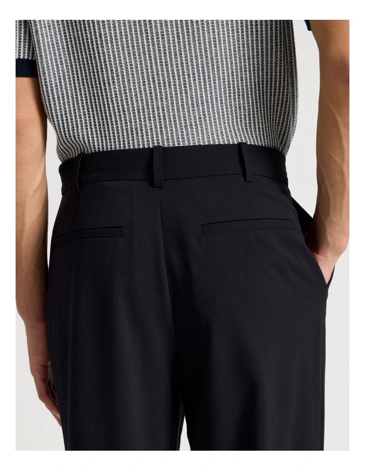 Pleated Twill Trouser in Navy image 5
