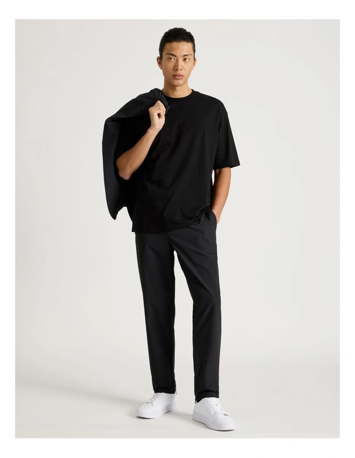Regular Fit Travel Trouser in Black image 1