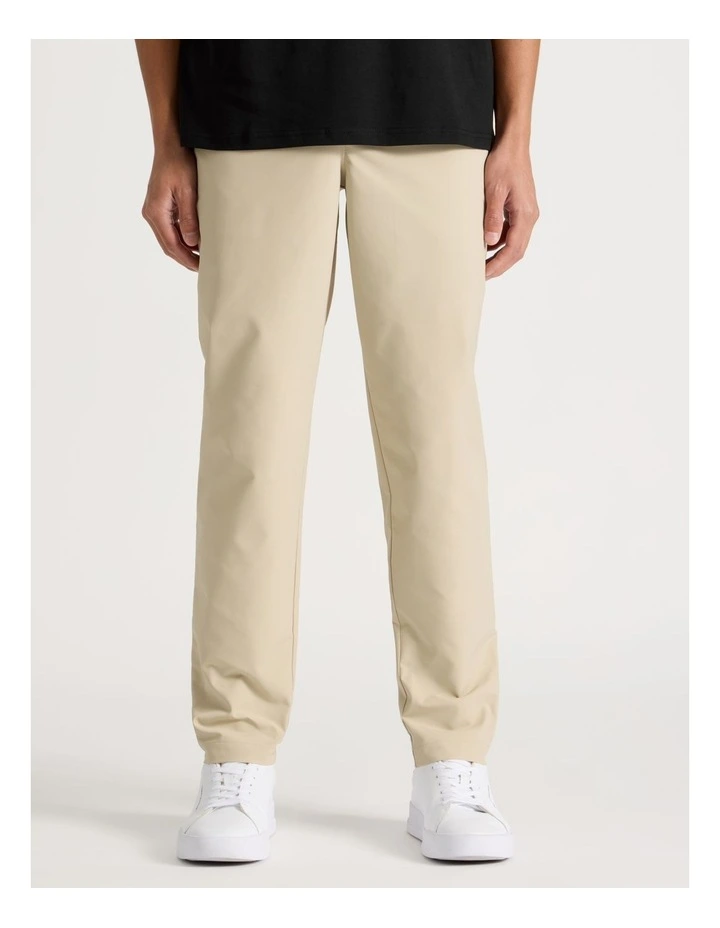 Regular Fit Travel Trouser in Beige image 2