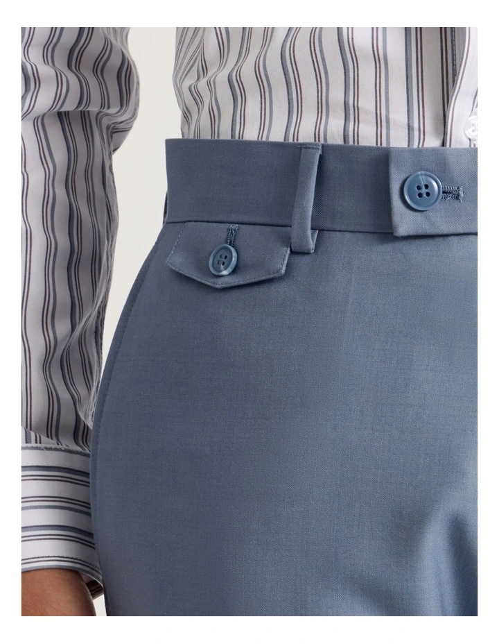 Straight Leg Wool Trousers in Blue image 5