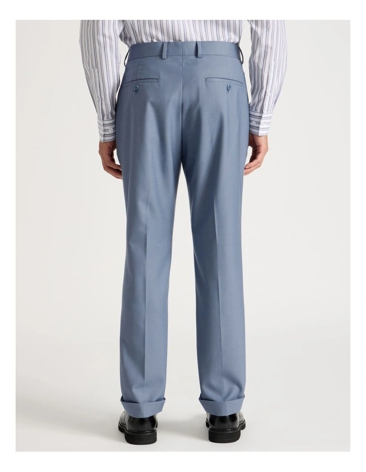 Straight Leg Wool Trousers in Blue image 6
