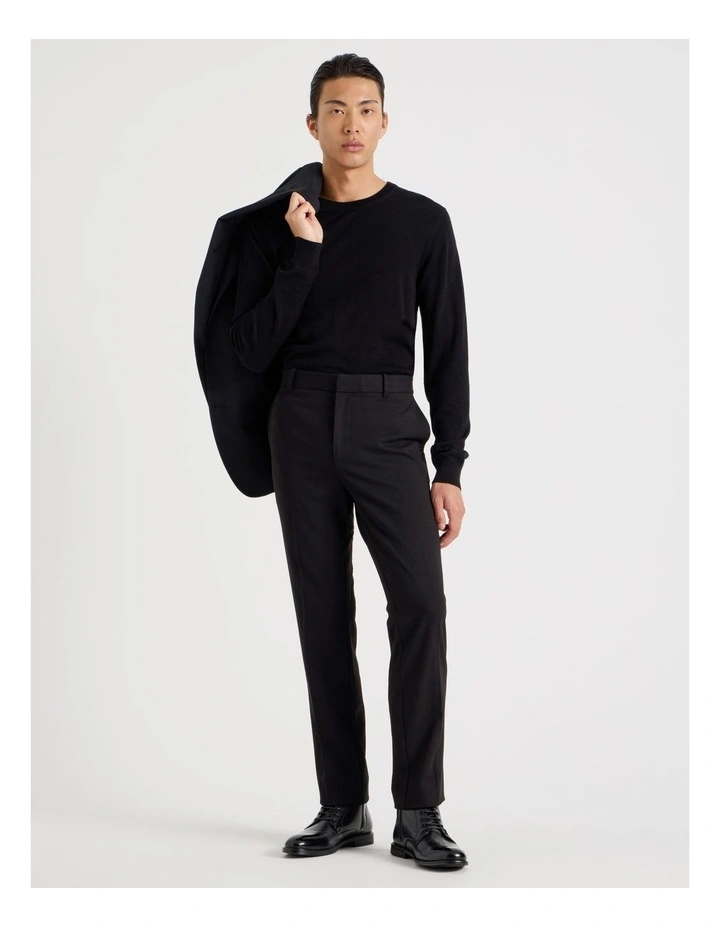 Slim Fit Tailored Trouser in Black image 1