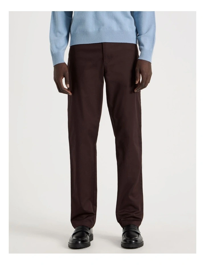 Slim Fit 5 Pocket Pant in Brown image 2