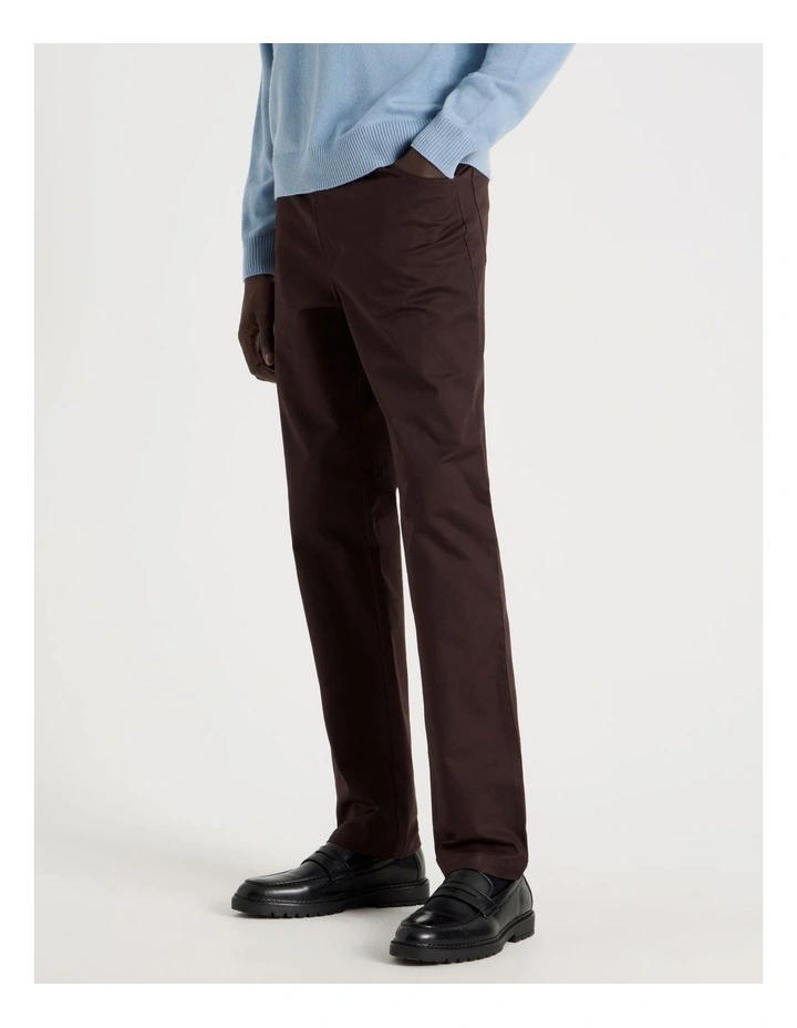 Slim Fit 5 Pocket Pant in Brown image 5