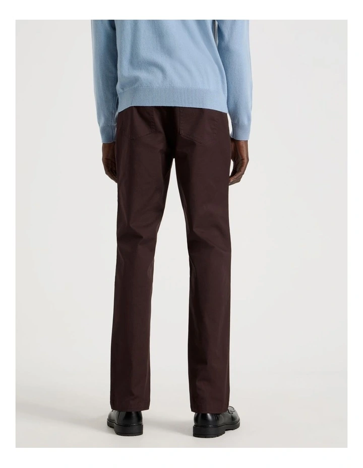 Slim Fit 5 Pocket Pant in Brown image 6