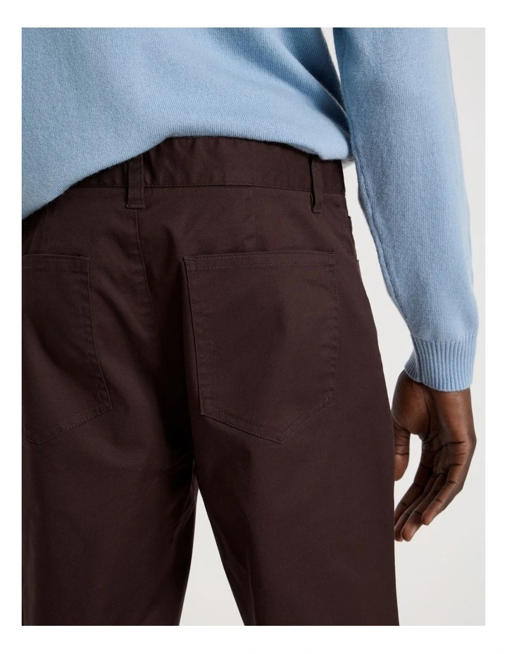 Slim Fit 5 Pocket Pant in Brown image 7