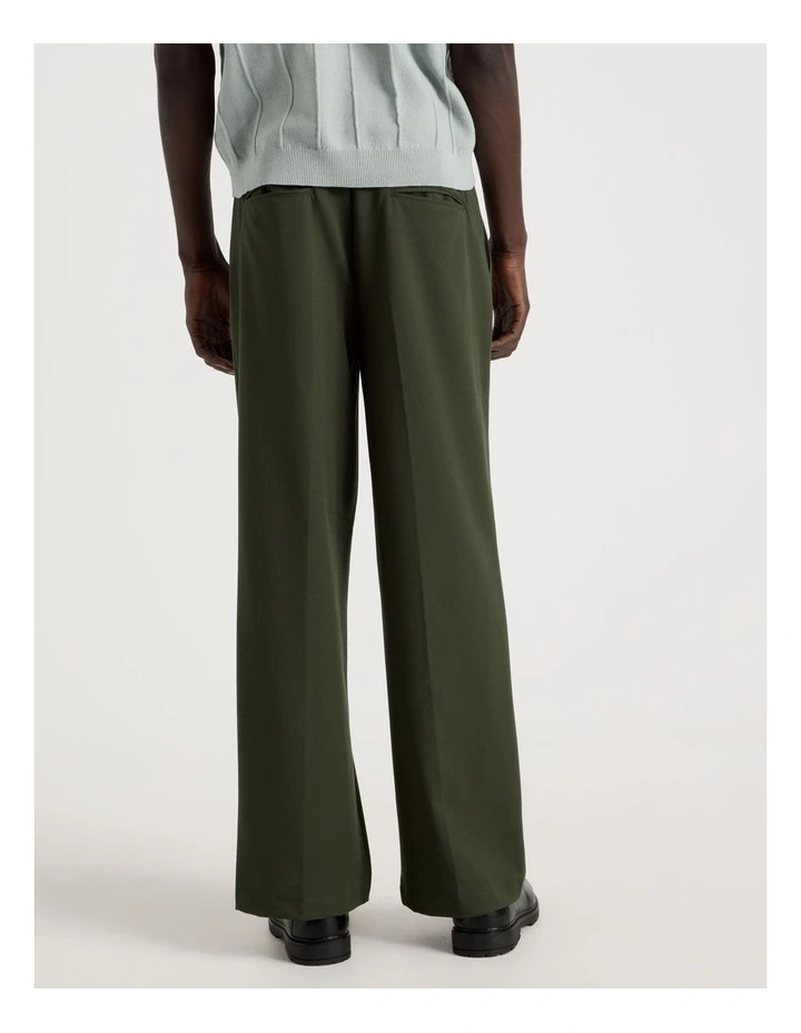 Wide Leg Pleated Pant in Khaki image 5