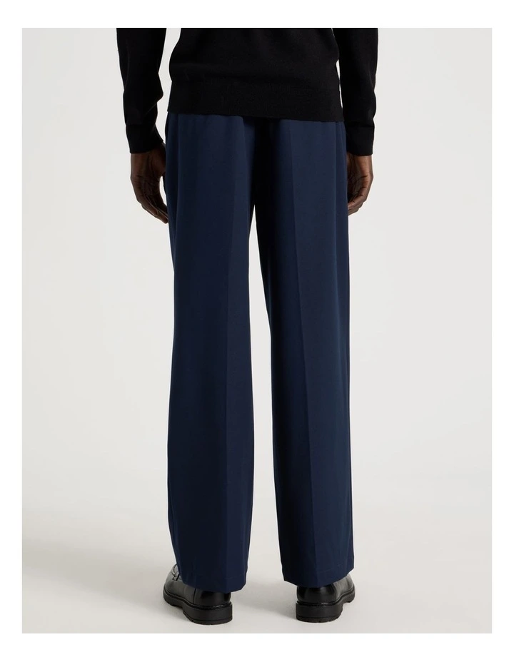 Wide Leg Pleated Pant in Navy image 6
