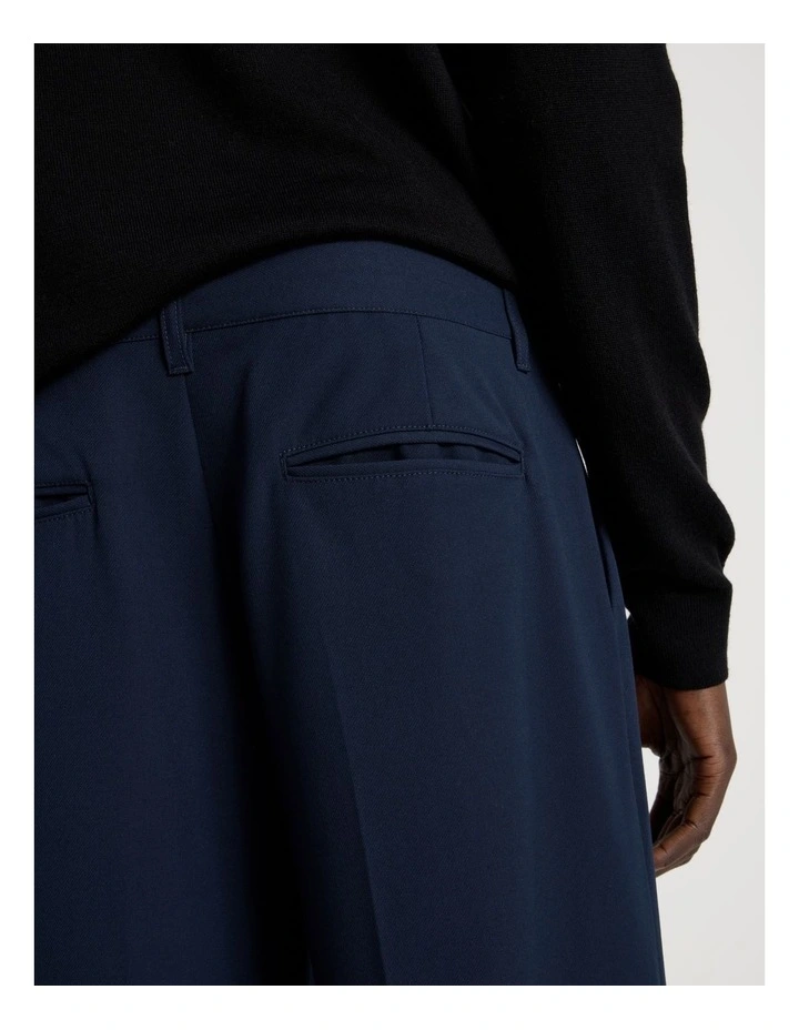 Wide Leg Pleated Pant in Navy image 7