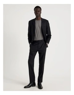 Slim Fit Wool Trouser in Black