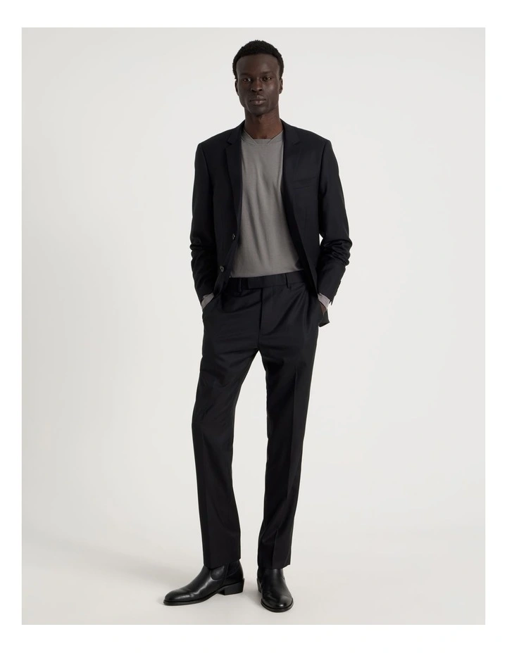 Slim Fit Wool Trouser in Black image 1