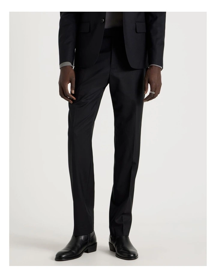 Slim Fit Wool Trouser in Black image 2