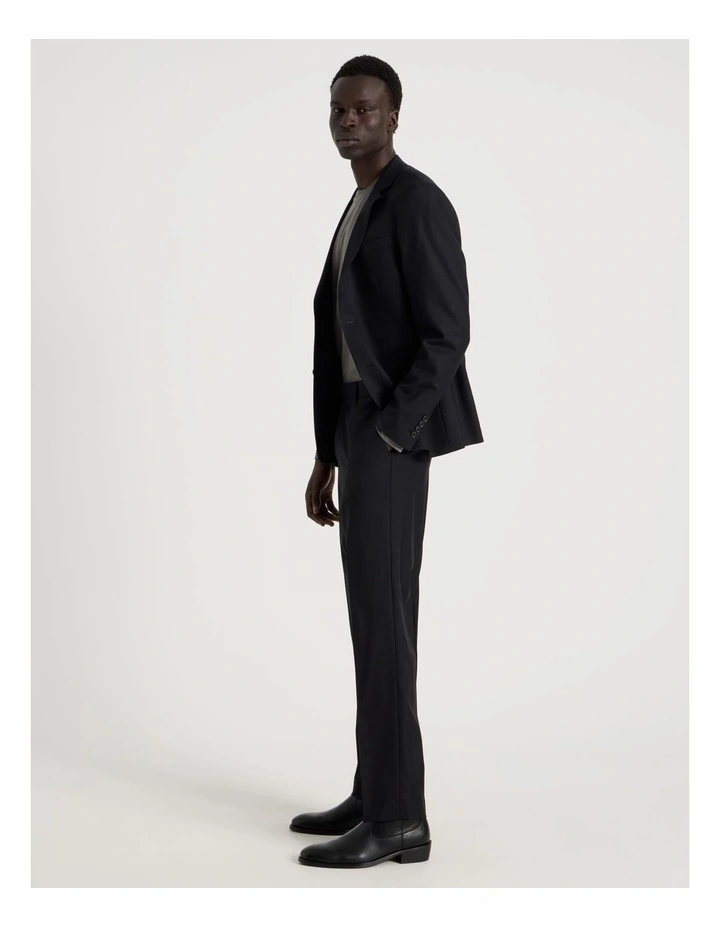 Slim Fit Wool Trouser in Black image 3