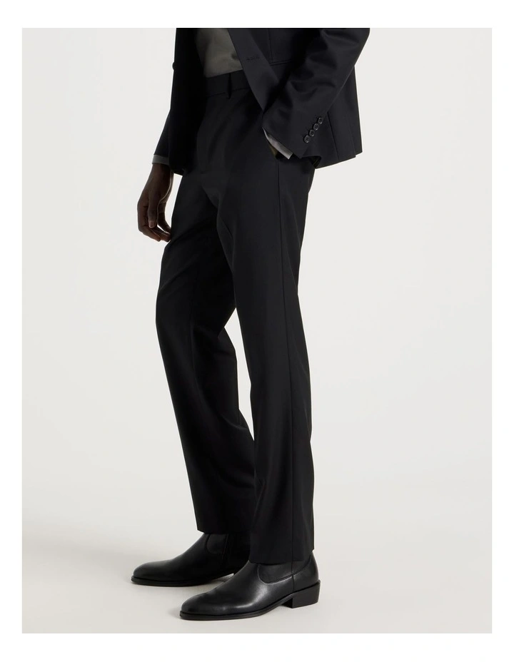 Slim Fit Wool Trouser in Black image 4