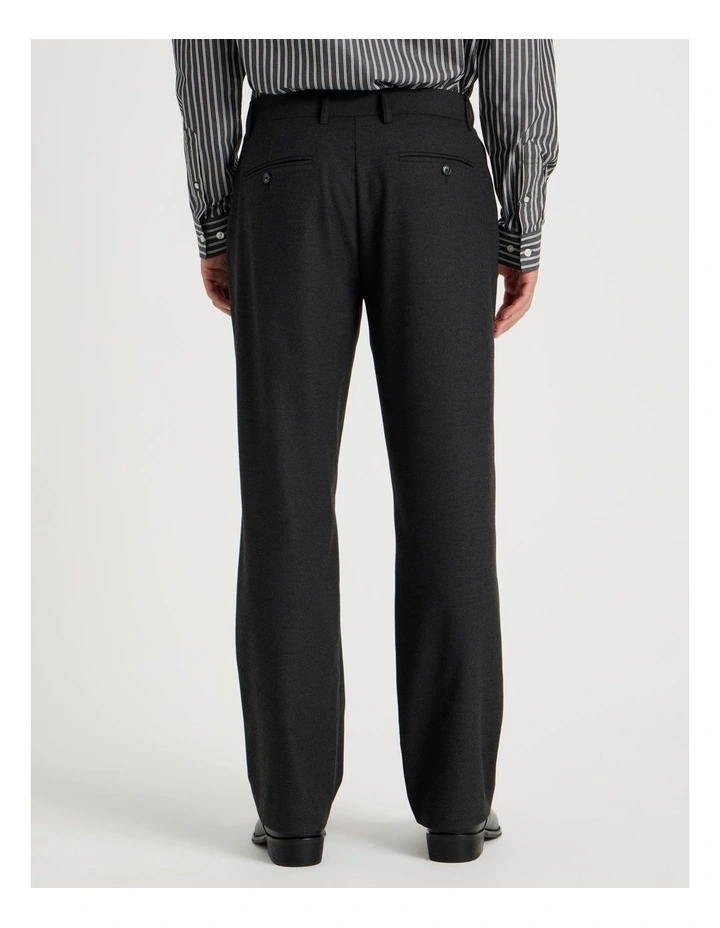 Tapered Fit Flannel Trousers in Charcoal image 4