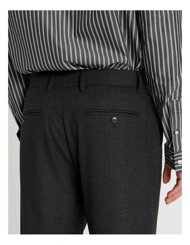 Tapered Fit Flannel Trousers in Charcoal image 6
