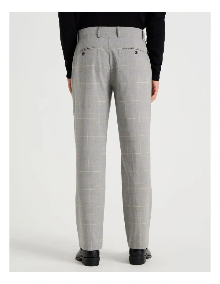 Tapered Fit Check Pants in Charcoal image 6