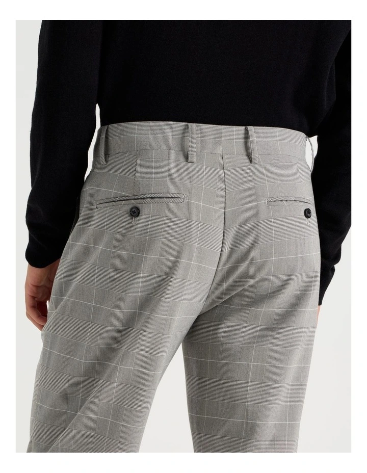 Tapered Fit Check Pants in Charcoal image 7