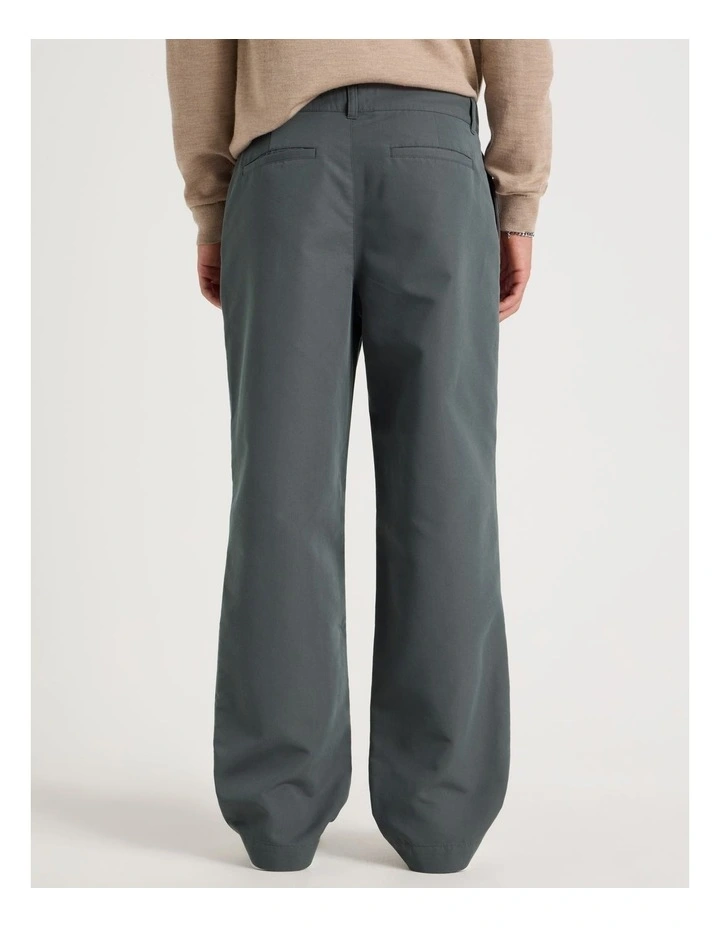 Double Pleat Tapered Fit Pants in Grey image 6