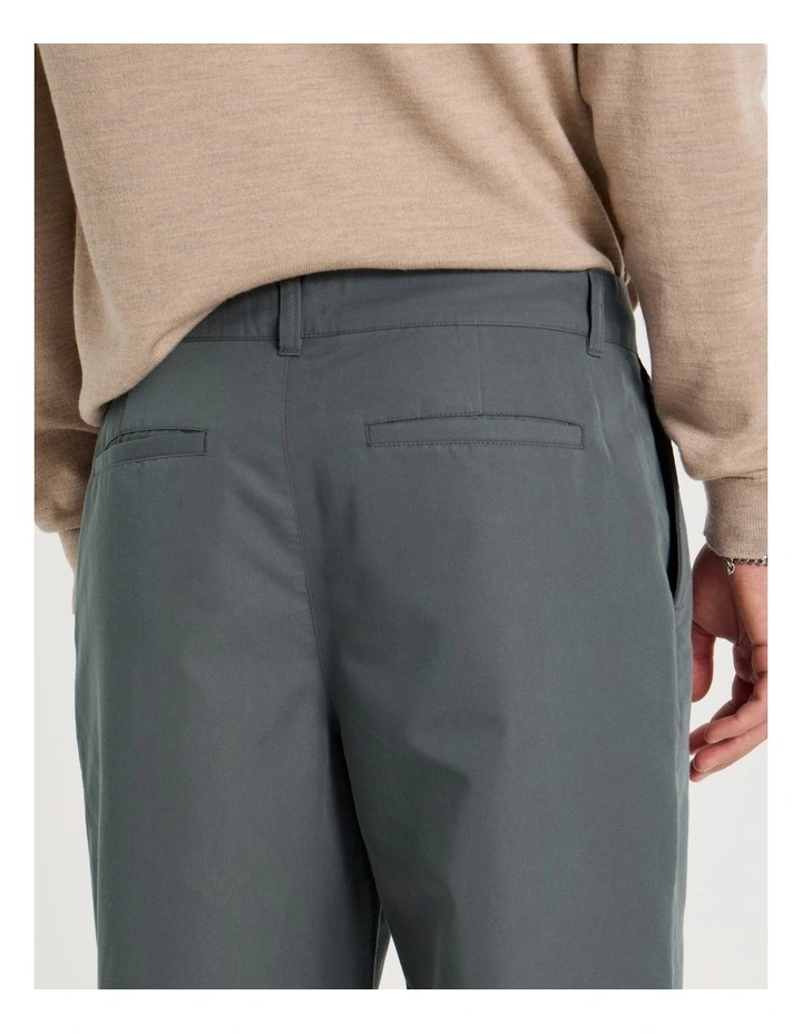 Double Pleat Tapered Fit Pants in Grey image 7