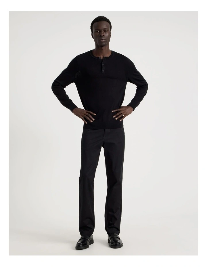 Slim Fit 5 Pocket Pant in Black image 1