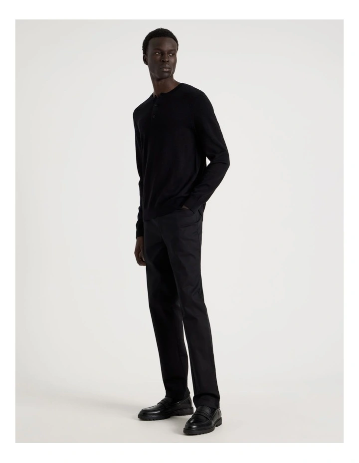 Slim Fit 5 Pocket Pant in Black image 7