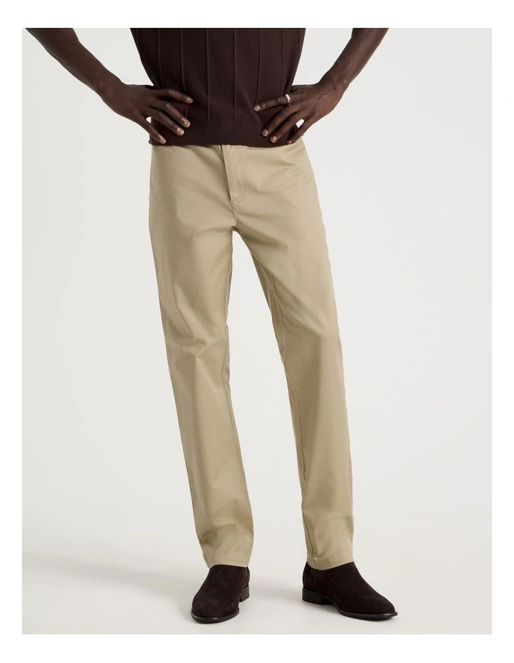 Slim Fit 5 Pocket Pant in Beige image 2