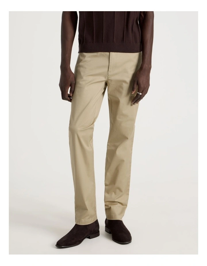 Slim Fit 5 Pocket Pant in Beige image 3